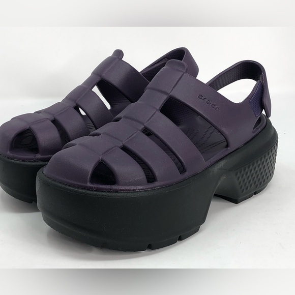 Crocs Women’s Stomp Fisherman Sandal 209938 Purple Black - Size 7 - Picture 6 of 10